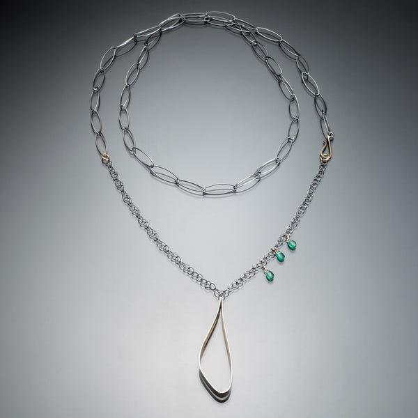 Gold Inside Teardrop Necklace - Kinzig Design Studios