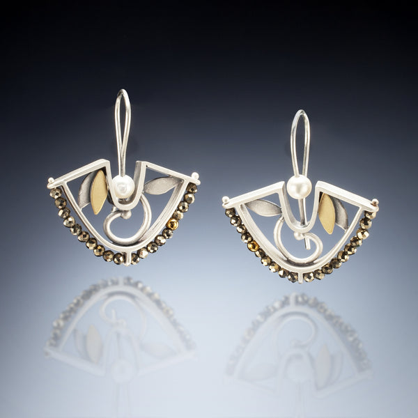 Mixed Metal Fan Earrings - Kinzig Design Studios