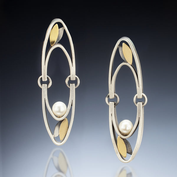 Mixed Metal Hinge Earrings - Kinzig Design Studios