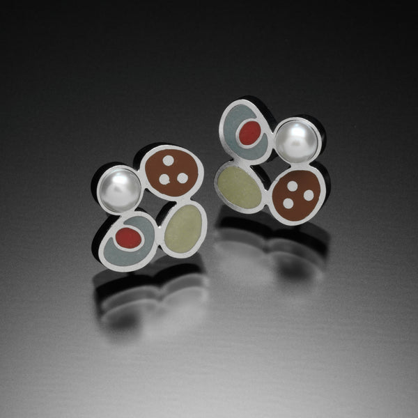 Four Clover Earrings (blue) - Kinzig Design Studios