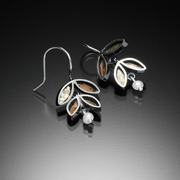 Four Leaf Earrings (brass and copper) - Kinzig Design Studios