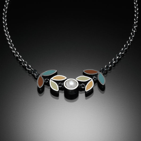 Four Leaf Necklace (blue) - Kinzig Design Studios