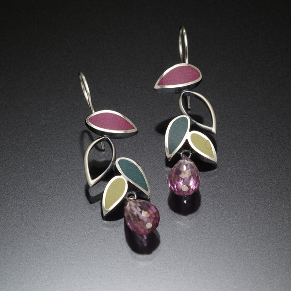Falling Leaf Earrings (green) - Kinzig Design Studios