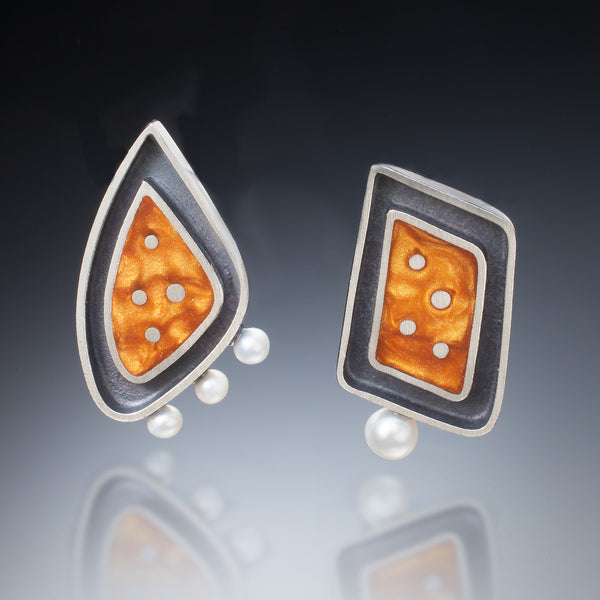 Framed Geometric Earrings - Kinzig Design Studios