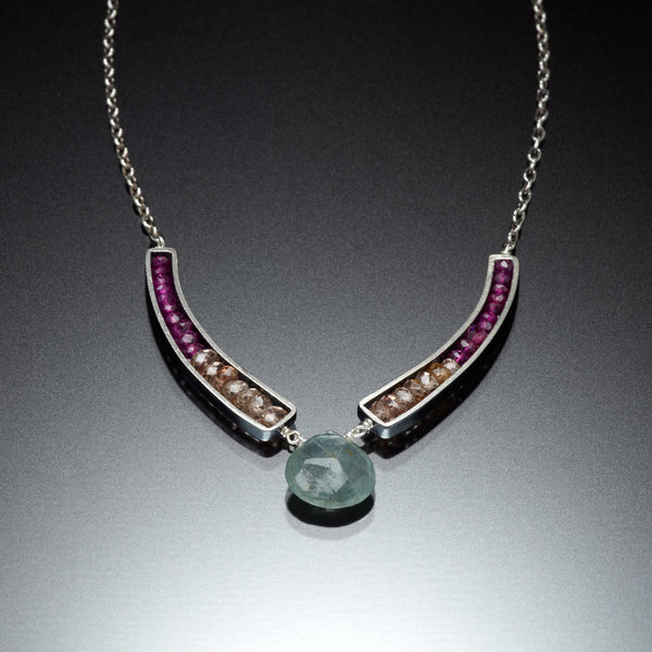 Gemstone Curve Necklace - Kinzig Design Studios