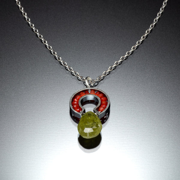 Gemstone Horseshoe Necklace (orange) - Kinzig Design Studios