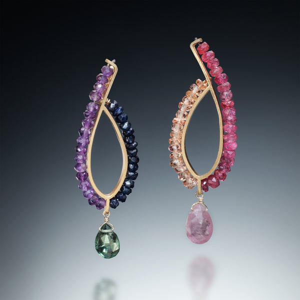 Gemstone Loop Earrings (gold) - Kinzig Design Studios