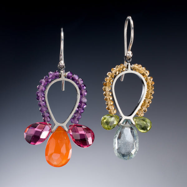 Gemstone Reverse Teardrop Earrings - Kinzig Design Studios