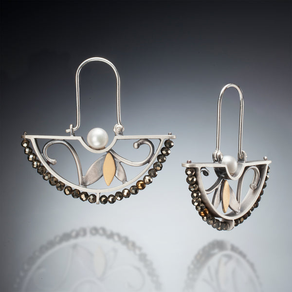 Mixed Metal Half Circle Earrings - Kinzig Design Studios