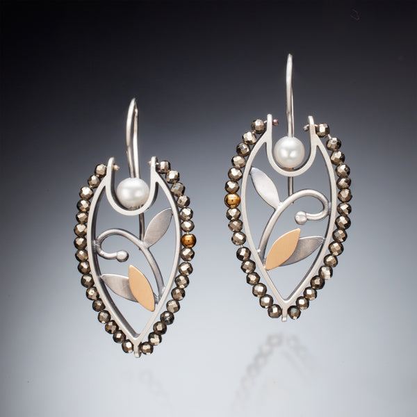 Mixed Metal Shield Earrings - Kinzig Design Studios