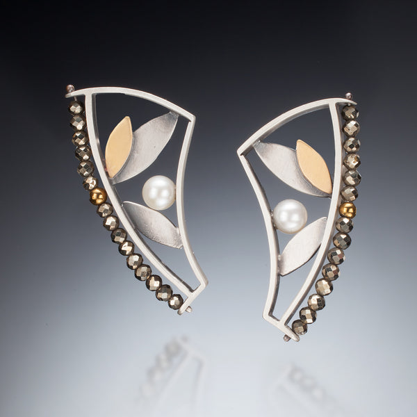Mixed Metal Curve Earrings - Kinzig Design Studios