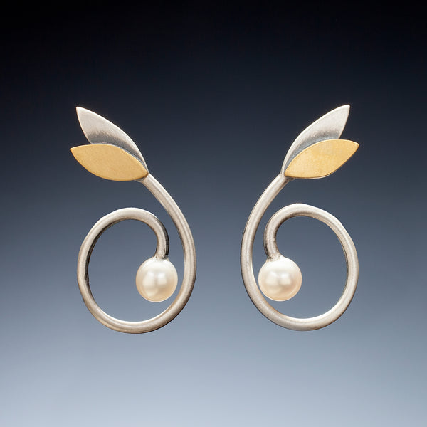 Mixed Metal Spiral Earrings - Kinzig Design Studios