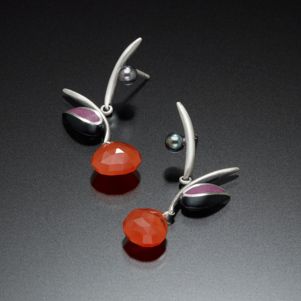 Twig Earrings (orange) - Kinzig Design Studios