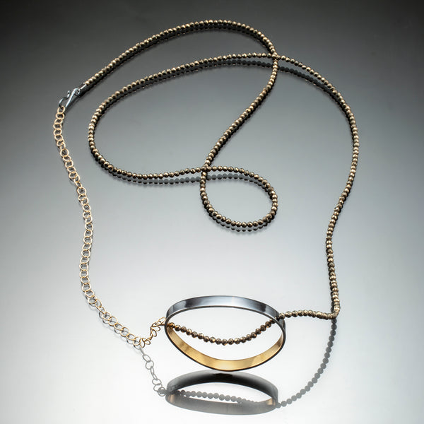 Gold inside oval necklace - Kinzig Design Studios