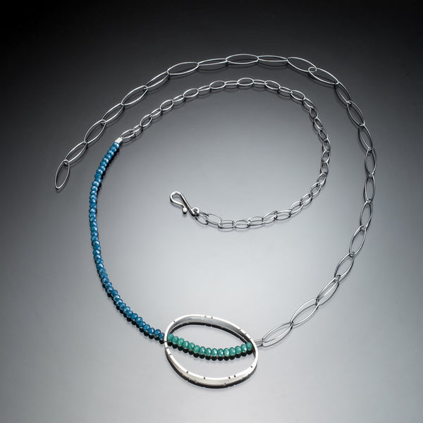 Oval Silver and Stone Necklace - Kinzig Design Studios