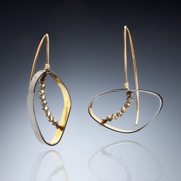 Gold Inside Oval Earrings - Kinzig Design Studios