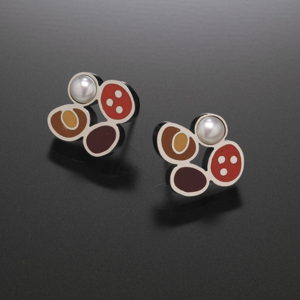 Four Clover Earrings (red) - Kinzig Design Studios