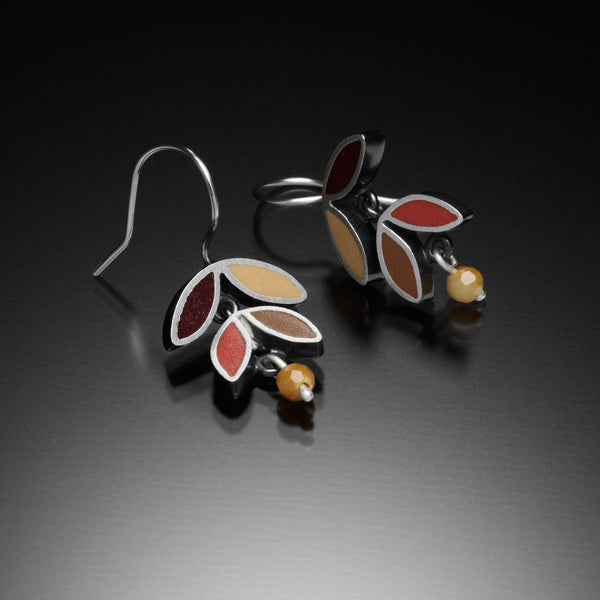 Four Leaf Earrings (red) - Kinzig Design Studios