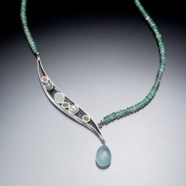 Asymmetric Necklace (blue) - Kinzig Design Studios