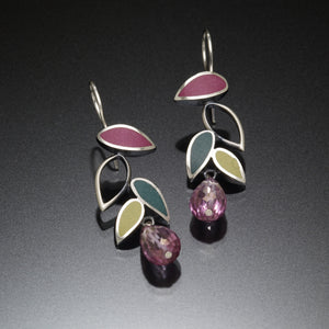 Falling Leaf Earrings (green) - Kinzig Design Studios