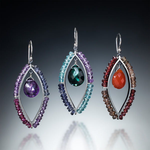 Gemstone Marquis Earrings - Kinzig Design Studios