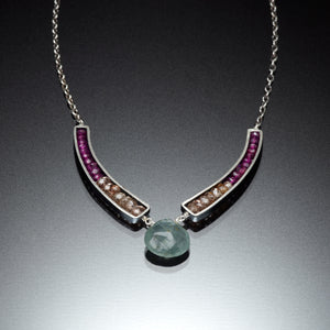 Gemstone Curve Necklace - Kinzig Design Studios