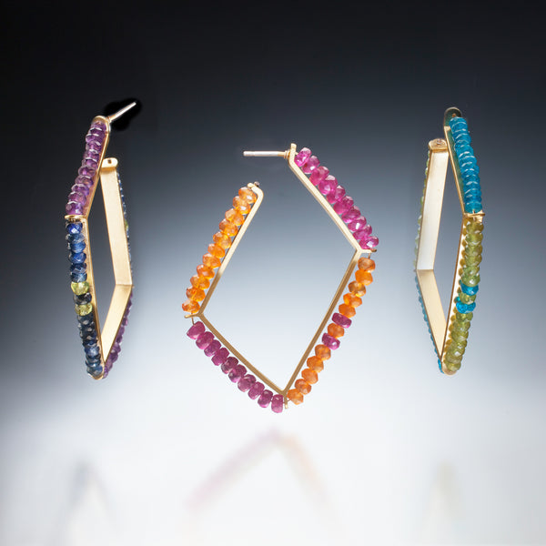 Gemstone Hoops (gold) - Kinzig Design Studios