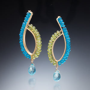 Gemstone Loop Earrings (gold) - Kinzig Design Studios