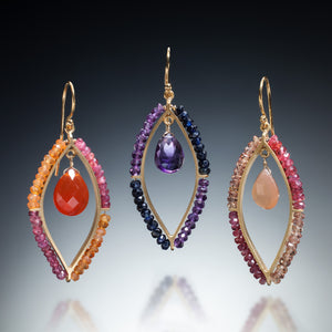 Gemstone Marquis Earrings (gold) - Kinzig Design Studios