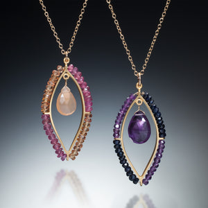 Gemstone Marquis Necklace (gold) - Kinzig Design Studios
