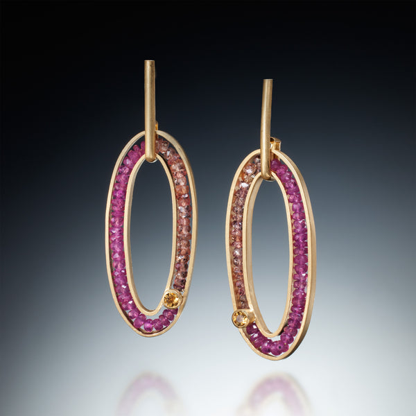 Gemstone Oval Earrings (gold) - Kinzig Design Studios