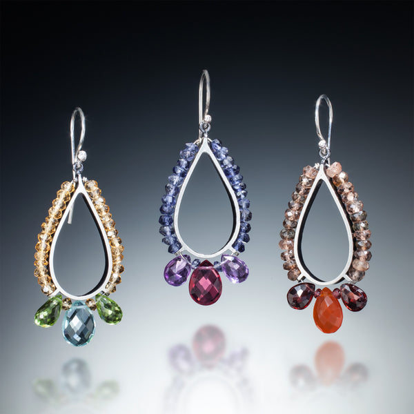 Gemstone Teardrop Earrings - Kinzig Design Studios