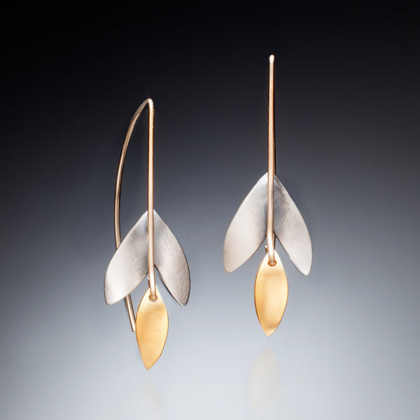Gold and Silver Leaf Earrings - Kinzig Design Studios