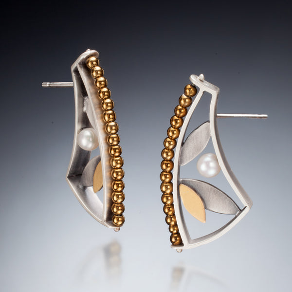 Mixed Metal Cuff Earrings - Kinzig Design Studios