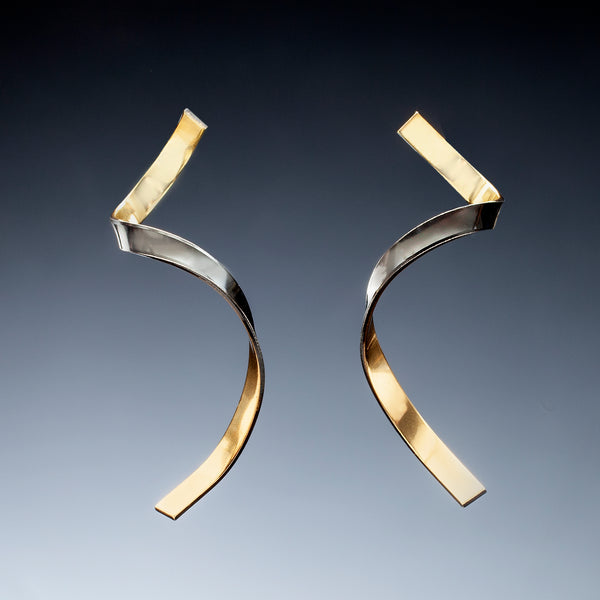 Gold Inside Twist Earrings - Kinzig Design Studios