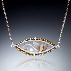 Mixed Metal Horizontal Marquis Necklace - Kinzig Design Studios