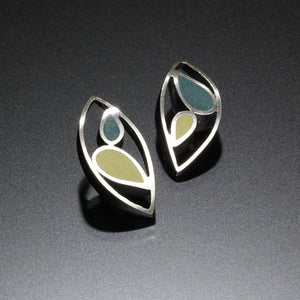 Marquis Stud Earrings (blue) - Kinzig Design Studios