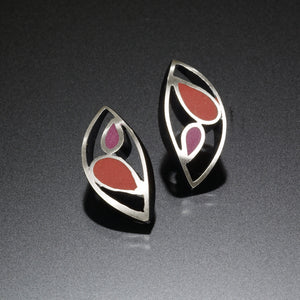 Marquis Stud Earrings (red) - Kinzig Design Studios