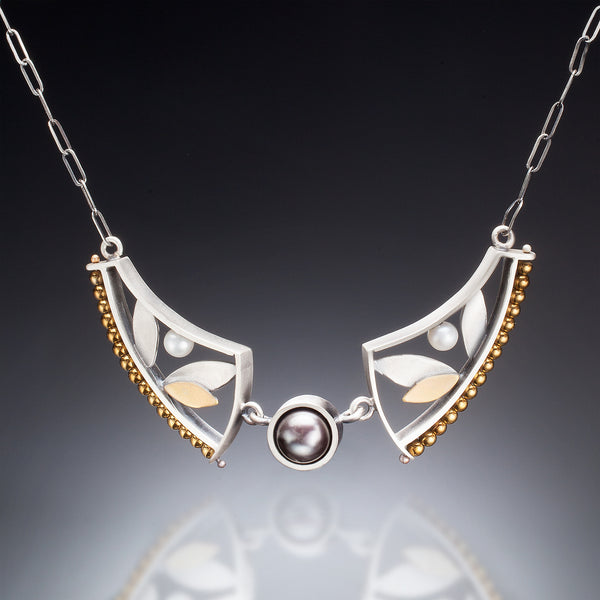 Mixed Metal Curved Necklace - Kinzig Design Studios