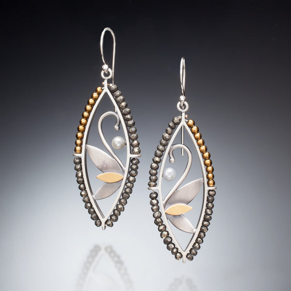 Mixed Metal Marquis Earrings - Kinzig Design Studios