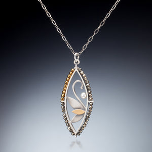 Mixed Metal Marquis Pendant - Kinzig Design Studios