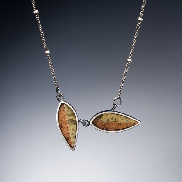 Mosaic Leaf Necklace - Kinzig Design Studios