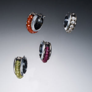 Small Gemstone Hoops - Kinzig Design Studios