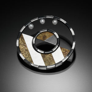 Stripped Circle Brooch - Kinzig Design Studios
