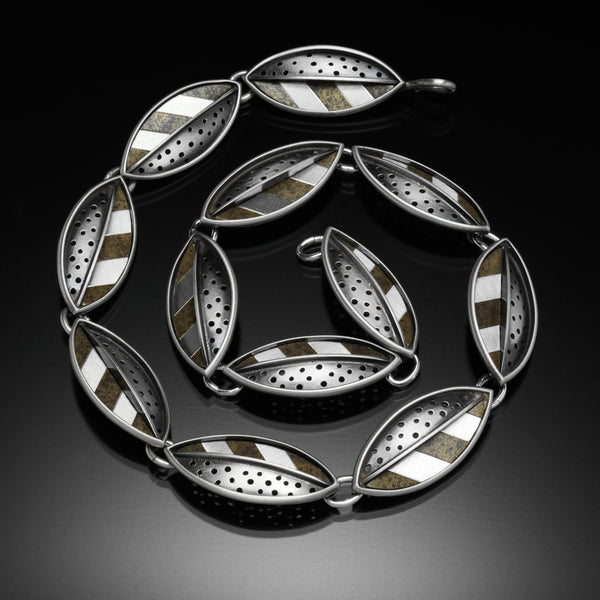 Striped Marquis Necklace - Kinzig Design Studios