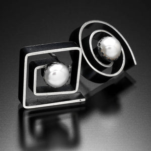 Circle and Square Spiral Earrings - Kinzig Design Studios