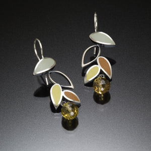 Falling Leaf Earrings (blue) - Kinzig Design Studios