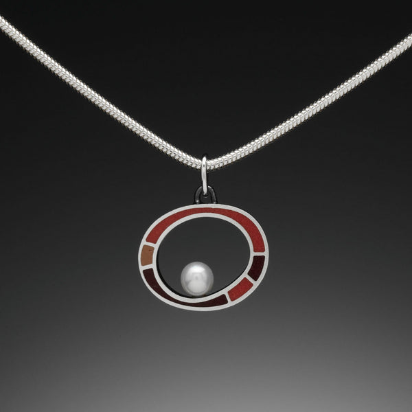 Floating Pearl Necklace (red) - Kinzig Design Studios