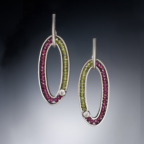 Gemstone Oval Earring (purple) - Kinzig Design Studios