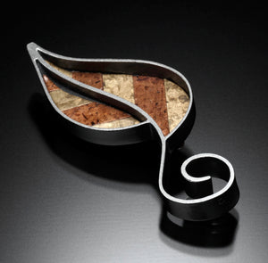 Mosaic Leaf Brooch - Kinzig Design Studios